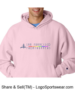 Pink Champion sweatshirt with SFFR logo on front and rear Design Zoom