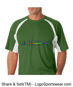 Badger short sleeve green shirt with logo front and rear Design Zoom